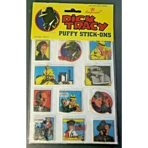 Vintage Dick Tracy Classic Comic Cartoon Puffy Stick-Ons Decals NOS #3